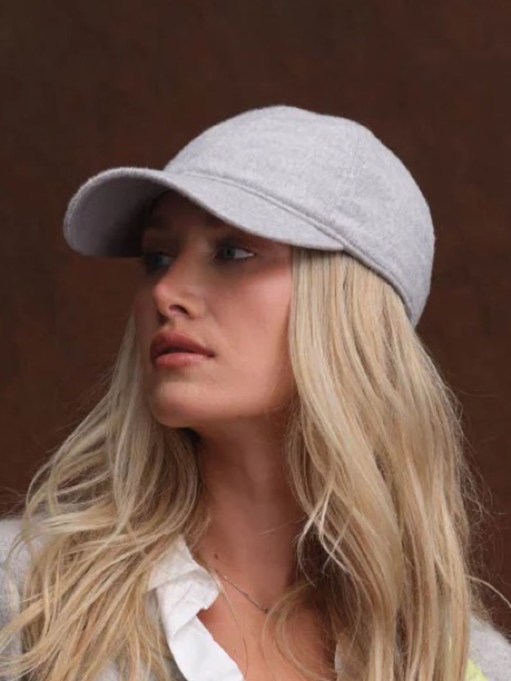 Quilted Light Gray Women's Baseball Cap